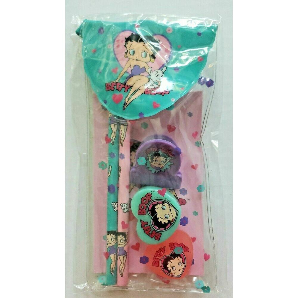 1992 MGM Grand Hotel Betty Boop Pencil Pouch Set New Old Stock Vintage U156